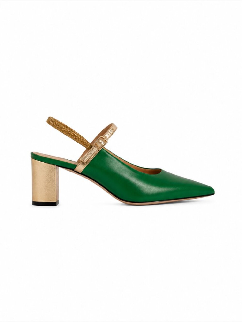 Vinci Pompei Green Leather Women Slingback Sandal EU 39 |NWT Box